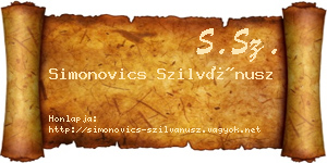 Simonovics Szilvánusz névjegykártya